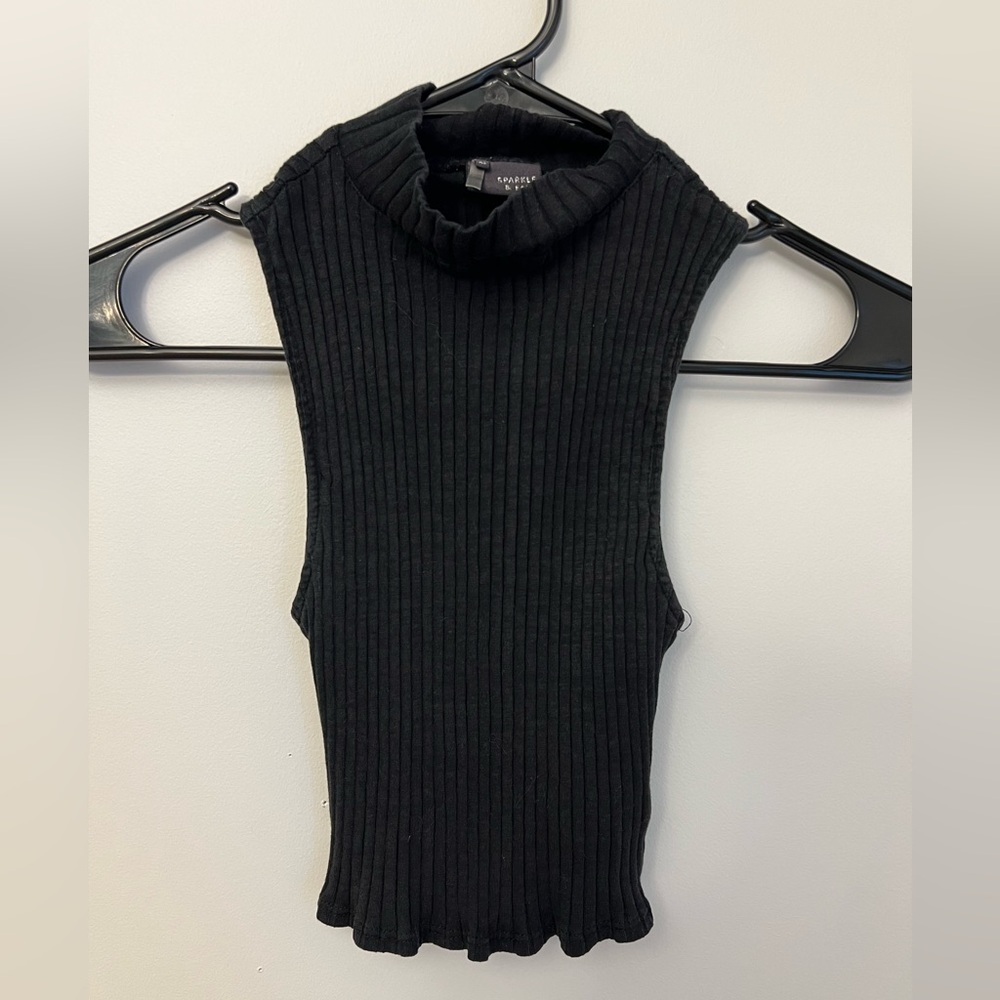 Urban Outfitters - Sparkle & Fade Ribbed Turtleneck Crop Tank